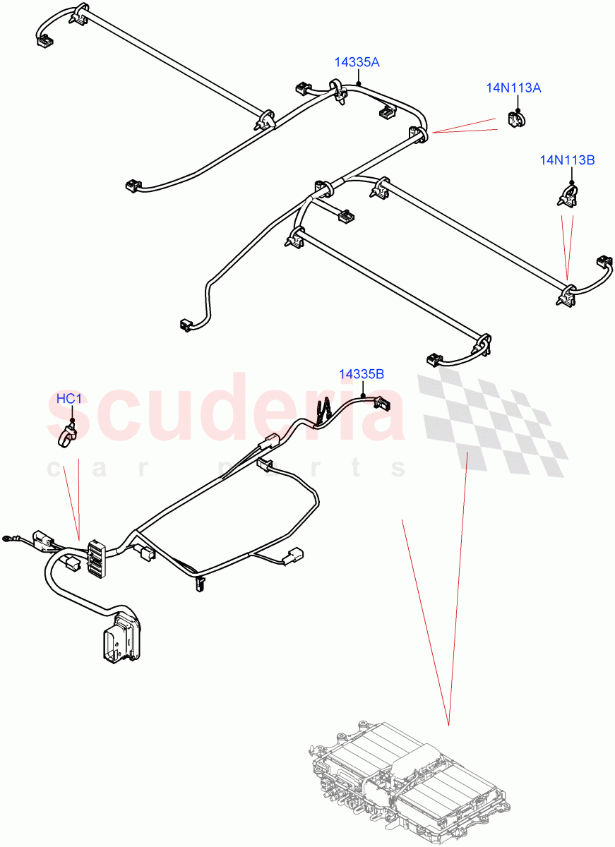 Hybrid Electrical Modules (Traction Battery Internal Wiring) (Changsu (China), Electric Engine Battery-PHEV) ((V) FROMMG575835) of Land Rover Land Rover Range Rover Evoque (2019+) [2.0 Turbo Petrol AJ200P]