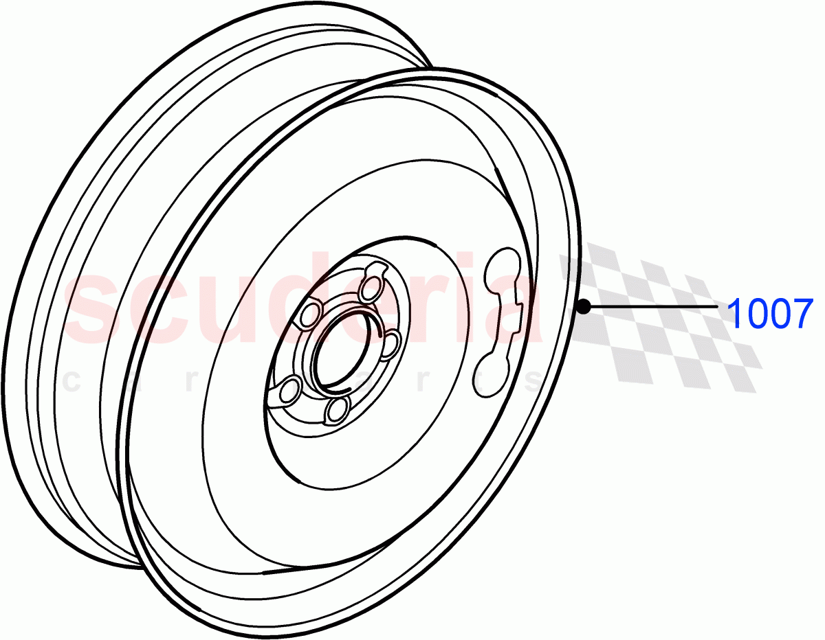 Spare Wheel (Itatiaia (Brazil), Spare Wheel - Reduced Section Steel) ((V) FROMGT000001) of Land Rover Land Rover Discovery Sport (2015+) [2.0 Turbo Diesel AJ21D4]