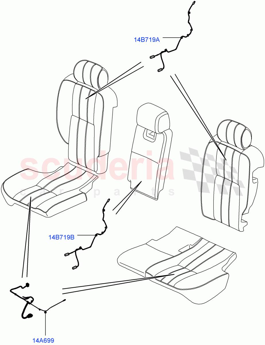 Wiring - Seats (Rear Seats) ((V) FROMAA313069) of Land Rover Land Rover Range Rover (2010-2012) [4.4 DOHC Diesel V8 DITC]