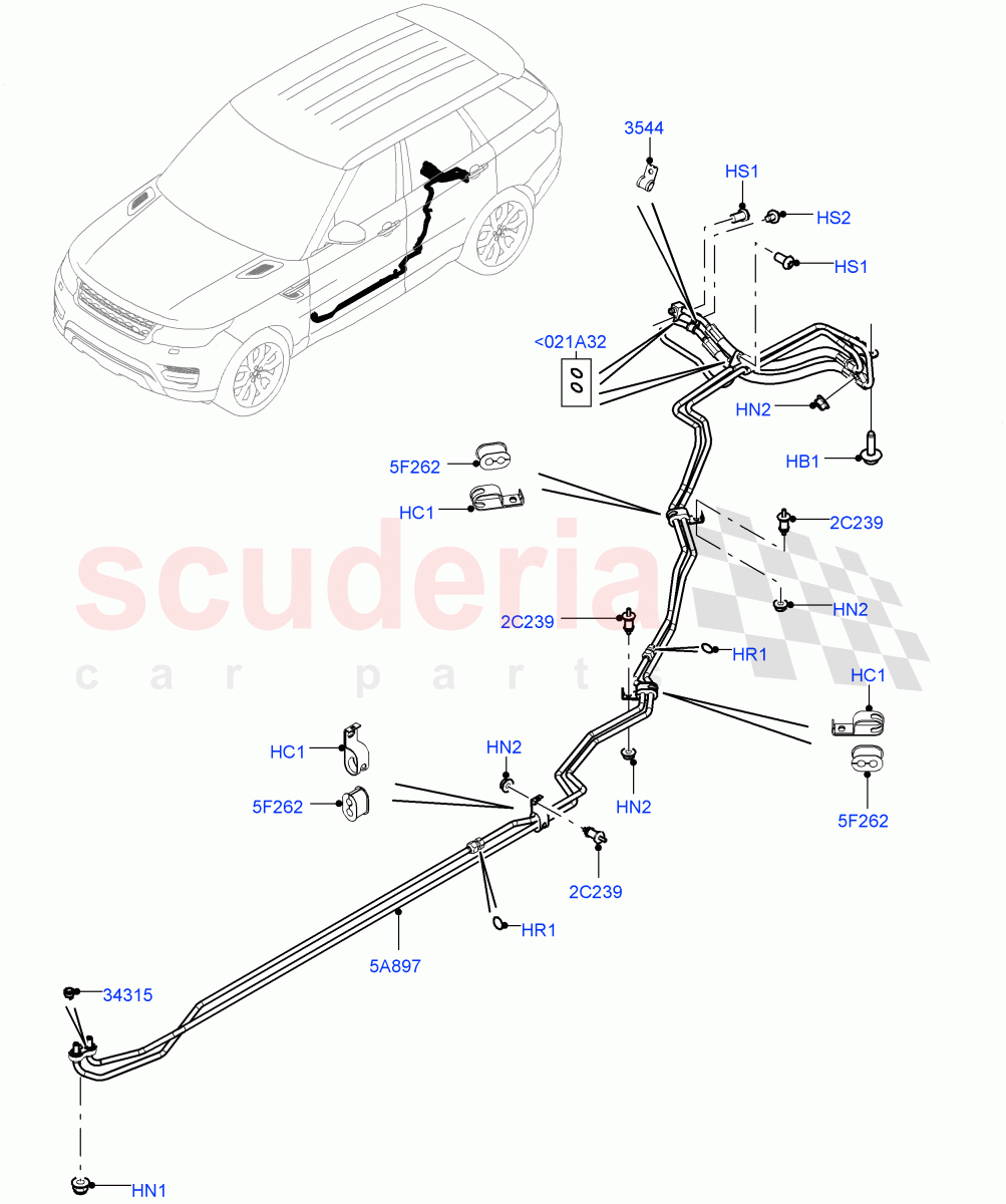 Active Anti-Roll Bar System (ARC Pipes, Rear) (With ACE Suspension) ((V) TOJA999999) of Land Rover Land Rover Range Rover Sport (2014+) [3.0 I6 Turbo Petrol AJ20P6]