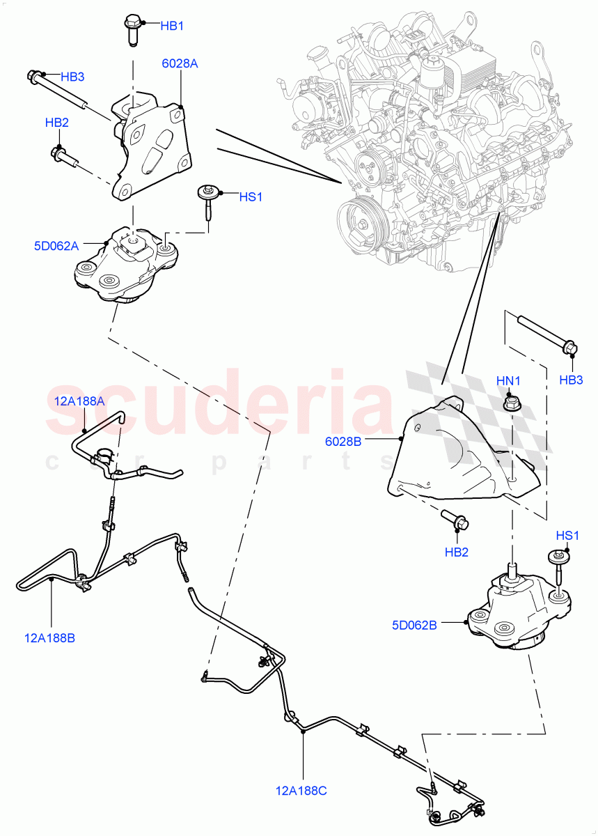Engine Mounting (4.4L DOHC DITC V8 Diesel) of Land Rover Land Rover Range Rover Sport (2014+) [5.0 OHC SGDI SC V8 Petrol]