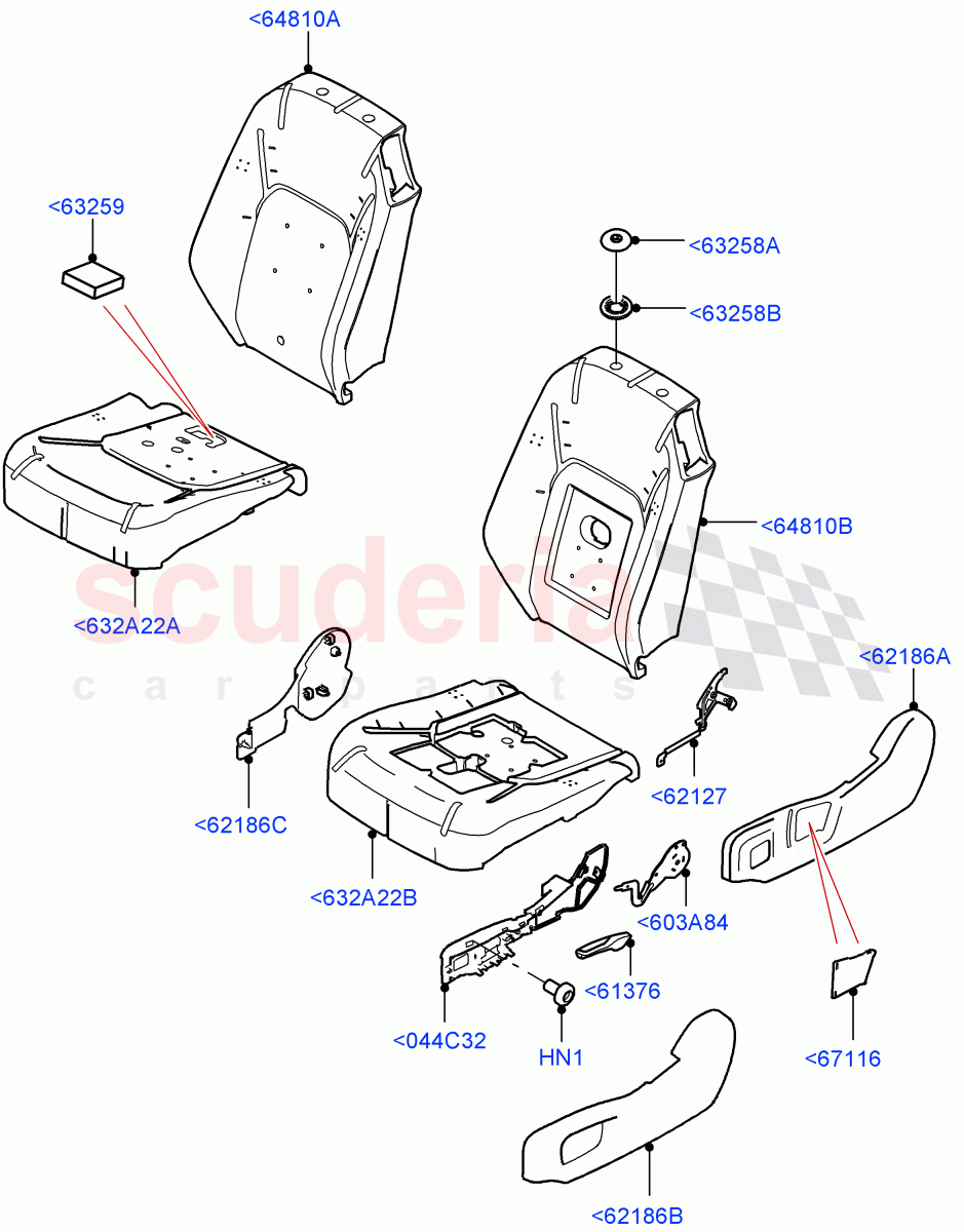 Front Seat Pads/Valances & Heating (Pads/Valances, Side Seats) (Short Wheelbase) of Land Rover Land Rover Defender (2020+) [2.0 Turbo Petrol AJ200P]