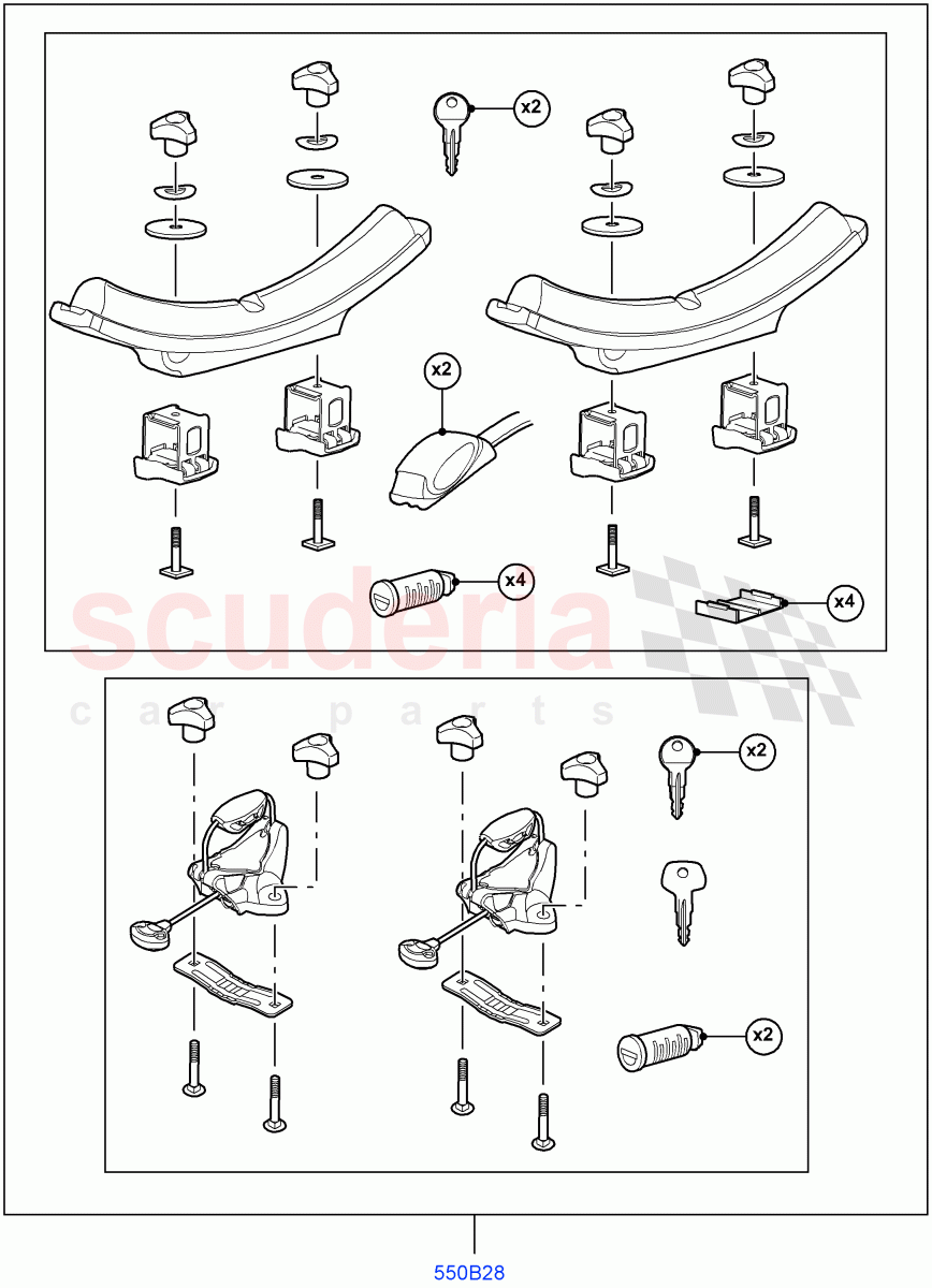 Accessory Roof Rack Mounting Kits (Canoe Carrier) ((V) FROMAA000001) of Land Rover Land Rover Discovery 4 (2010-2016) [5.0 OHC SGDI NA V8 Petrol]