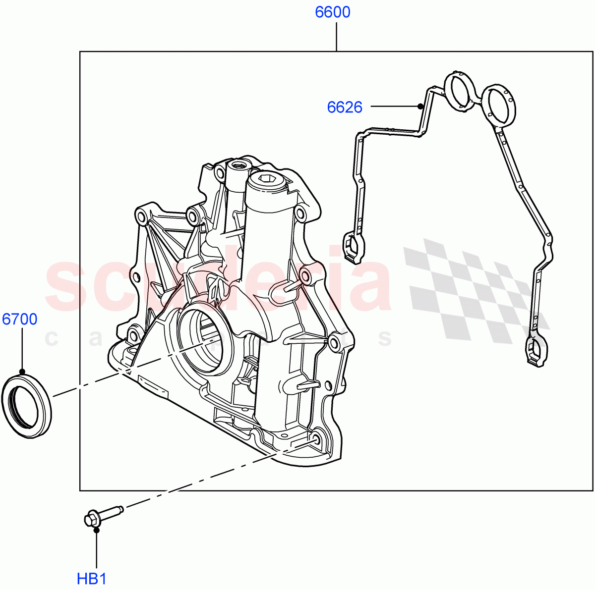 Oil Pump (3.6L V8 32V DOHC EFi Diesel Lion) ((V) FROM7A000001, (V) TO9A999999) of Land Rover Land Rover Range Rover Sport (2005-2009) [3.6 V8 32V DOHC EFI Diesel]