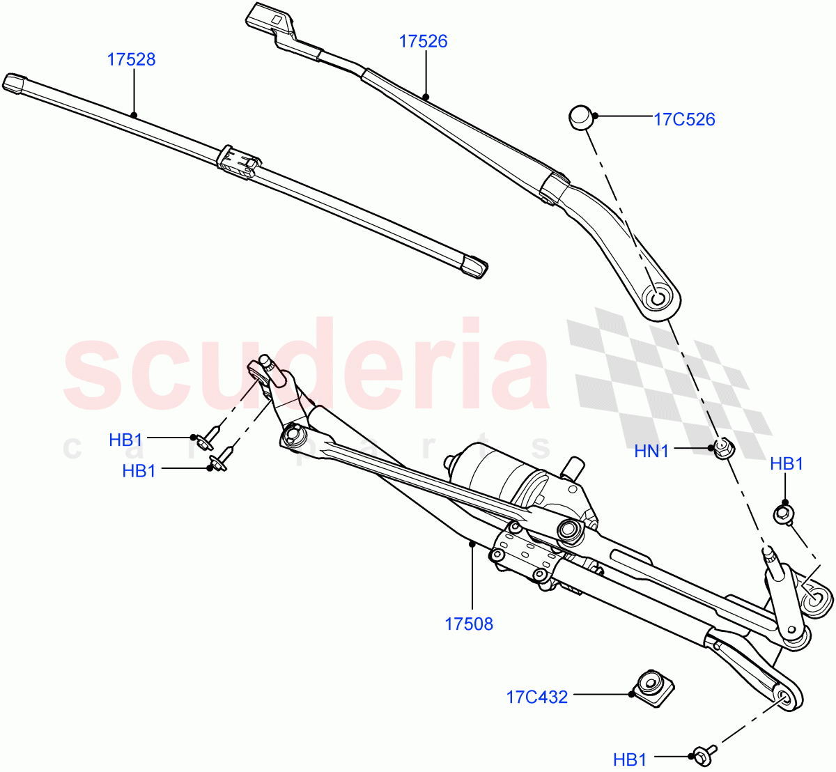 Windscreen Wiper (Changsu (China)) ((V) FROMEG000001) of Land Rover Land Rover Range Rover Evoque (2012-2018) [2.2 Single Turbo Diesel]