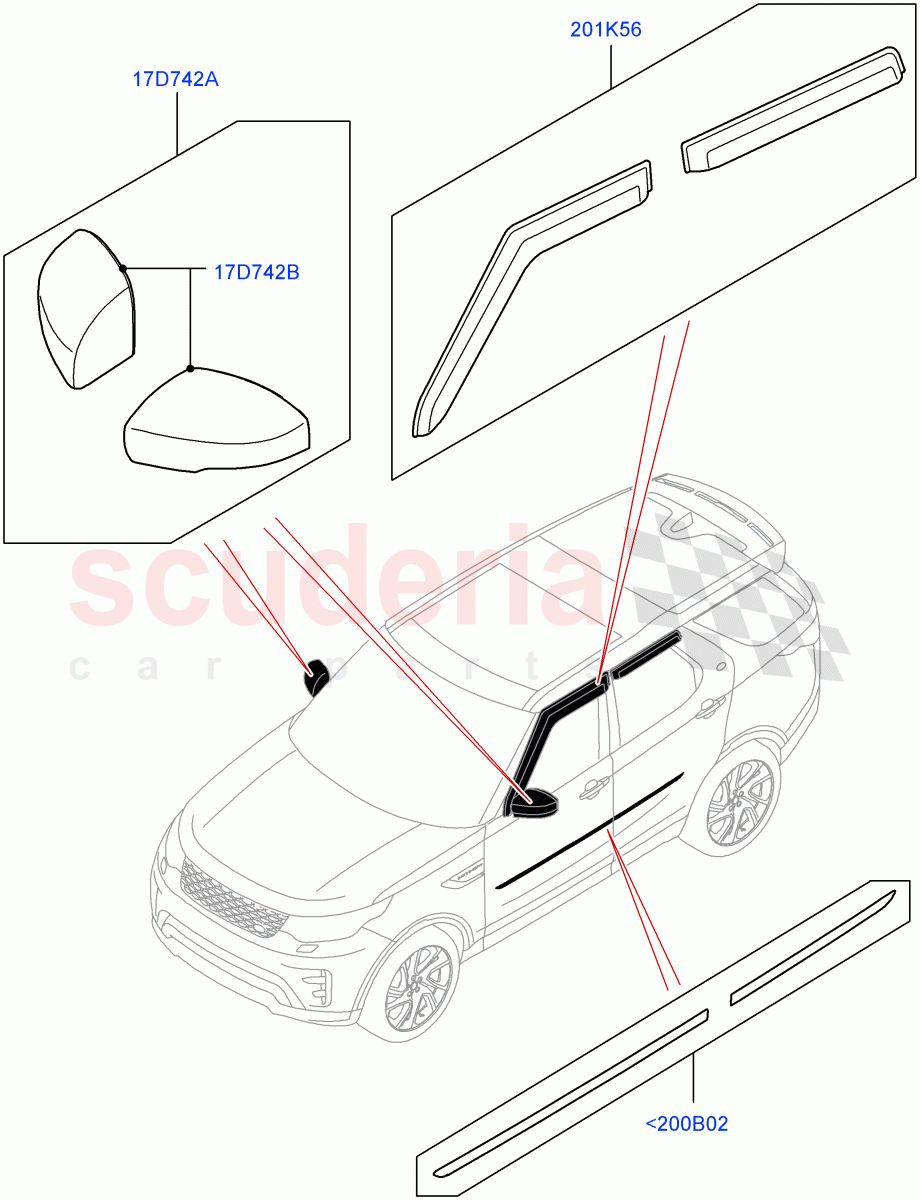 Exterior Body Styling Items (Solihull Plant Build, Nitra Plant Build) of Land Rover Land Rover Discovery 5 (2017+) [3.0 I6 Turbo Diesel AJ20D6]