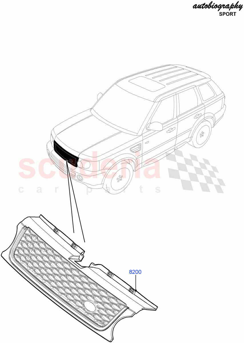 Radiator Grille And Front Bumper (Autobiography Sales Badge) ((V) FROMAA000001) of Land Rover Land Rover Range Rover Sport (2010-2013) [3.0 Diesel 24V DOHC TC]