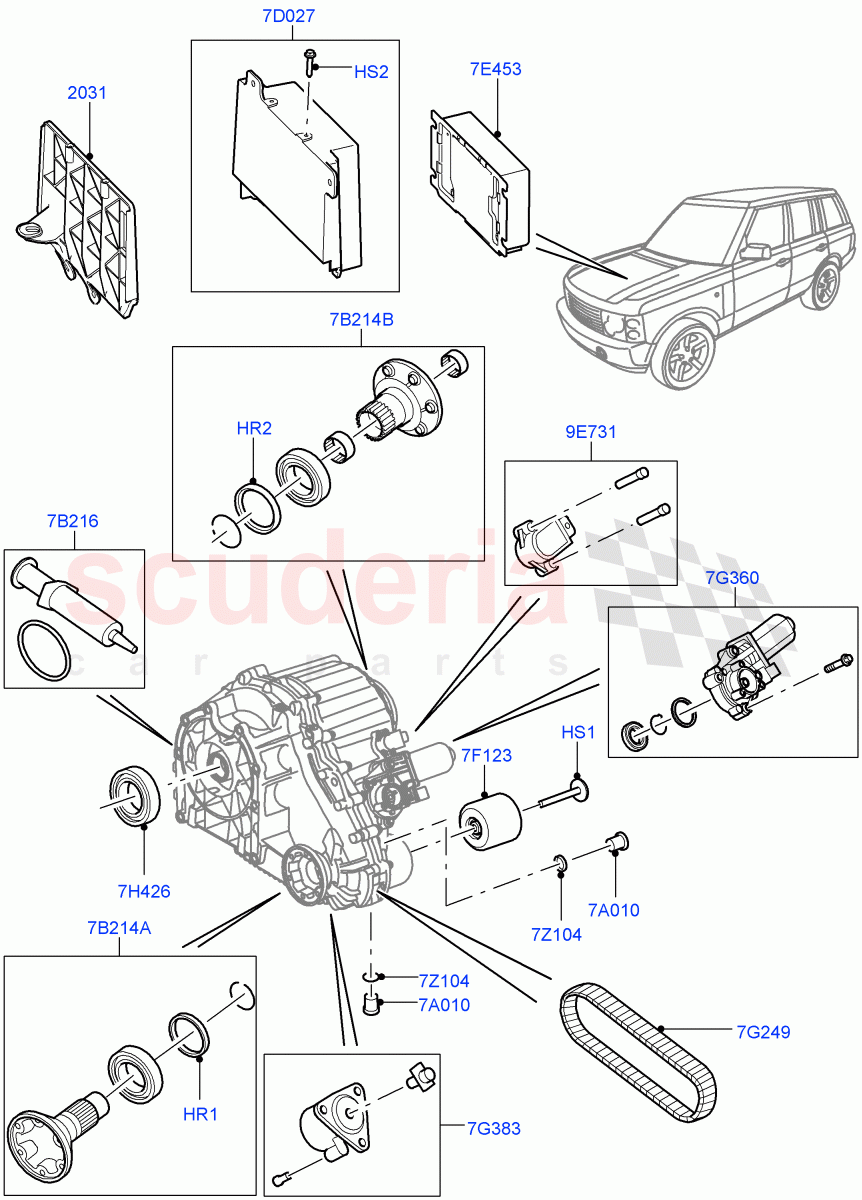 Transfer Drive Components (6 Speed Auto ZF 6HP26 Steptronic, 8 Speed Auto Trans ZF 8HP70 4WD, 6 Speed Auto Transmission ZF 6HP28, 6 Speed Man ZF S6-53) ((V) FROMAA000001, (V) TODA999999) of Land Rover Land Rover Discovery 4 (2010-2016) [5.0 OHC SGDI NA V8 Petrol]