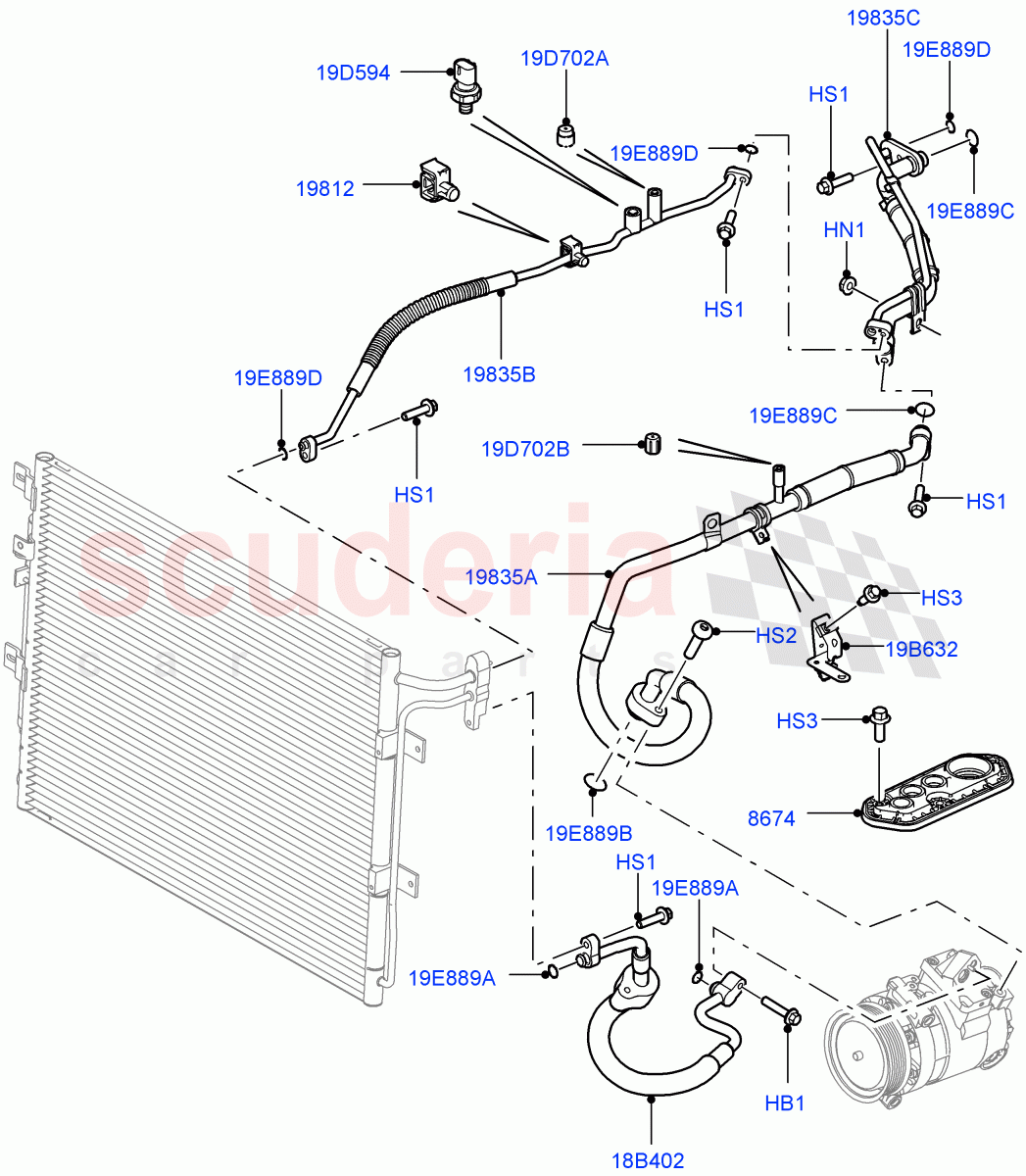 Air Conditioning System (3.6L V8 32V DOHC EFi Diesel Lion) ((V) FROMAA000001) of Land Rover Land Rover Range Rover Sport (2010-2013) [3.6 V8 32V DOHC EFI Diesel]