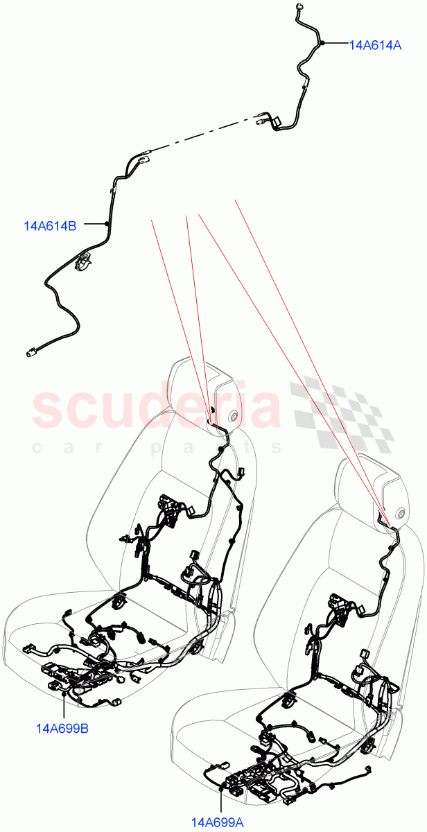 Wiring - Seats (Front Seats) (Seat - Standard) ((V) FROMJA000001, (V) TOJA999999) of Land Rover Land Rover Range Rover Sport (2014+) [5.0 OHC SGDI SC V8 Petrol]