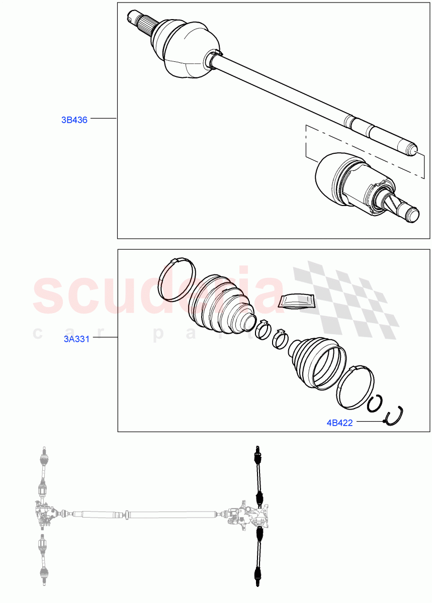 Drive Shaft - Rear Axle Drive (6 Speed Manual Trans M66 - AWD, Itatiaia (Brazil), 6 Speed Auto AWF21 AWD, 9 Speed Auto AWD) ((V) FROMGT000001) of Land Rover Land Rover Range Rover Evoque (2012-2018) [2.0 Turbo Diesel]