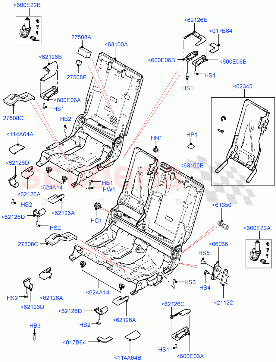 Rear Seat Base of Land Rover Land Rover Range Rover Sport (2014+) [5.0 OHC SGDI SC V8 Petrol]