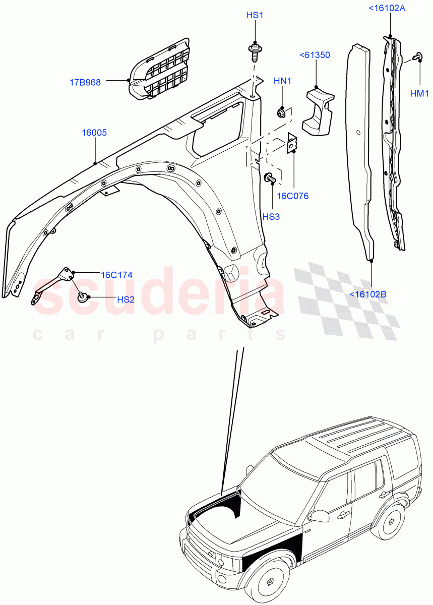 Dash Panel And Front Fenders ((V) FROMAA000001) of Land Rover Land Rover Discovery 4 (2010-2016) [5.0 OHC SGDI NA V8 Petrol]