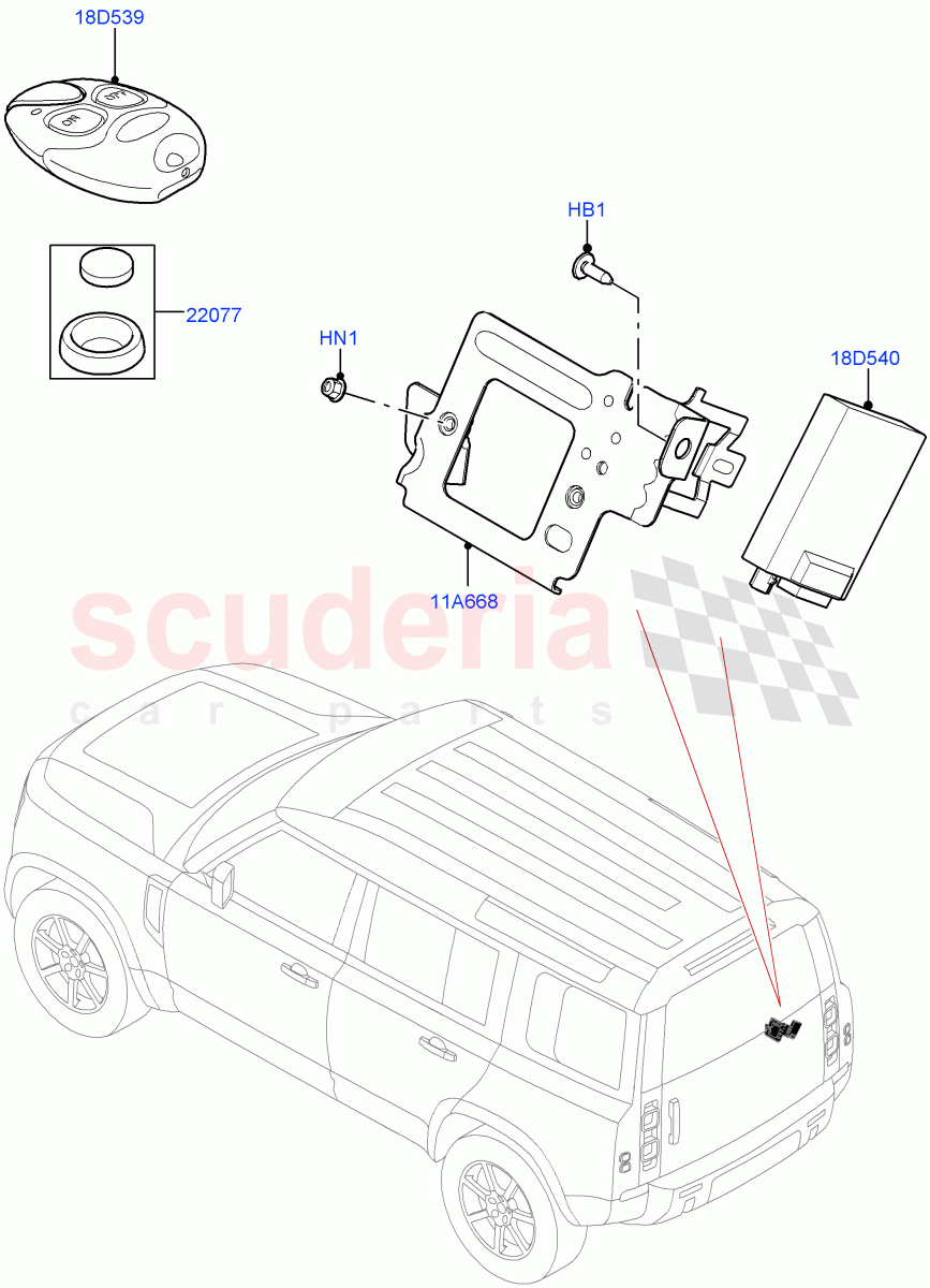 Auxiliary Fuel Fired Pre-Heater (Remote Control) (Fuel Heater W/Pk Heat With Remote) of Land Rover Land Rover Defender (2020+) [5.0 OHC SGDI SC V8 Petrol]