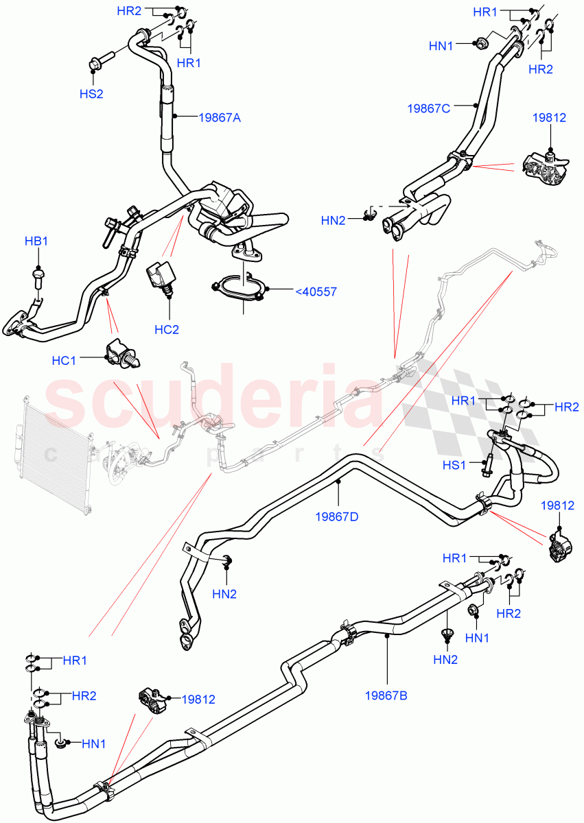 Air Conditioning Condensr/Compressr (Front / Rear, Nitra Plant Build) (Premium Air Conditioning-Front/Rear) ((V) FROMK2000001) of Land Rover Land Rover Discovery 5 (2017+) [3.0 DOHC GDI SC V6 Petrol]