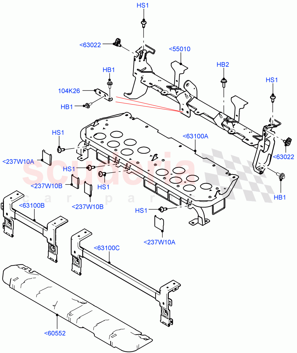 Rear Seat Base (With 40/20/40 Split Fold Rear Seat) of Land Rover Land Rover Defender (2020+) [3.0 I6 Turbo Petrol AJ20P6]