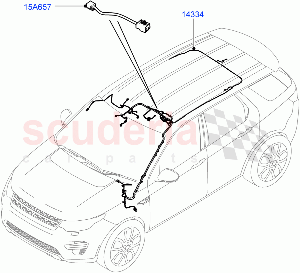 Electrical Wiring - Body And Rear (Roof) (Changsu (China)) ((V) FROMFG000001, (V) TOMG140568) of Land Rover Land Rover Discovery Sport (2015+) [2.0 Turbo Diesel]
