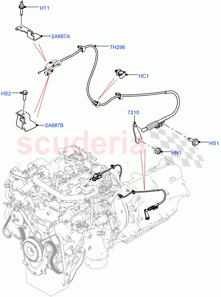 Gear Change-Automatic Transmission (2.0L I4 High DOHC AJ200 Petrol, 8 Speed Auto Trans ZF 8HP45, 2.0L I4 DSL HIGH DOHC AJ200, 2.0L I4 DSL MID DOHC AJ200, 2.0L I4 Mid DOHC AJ200 Petrol) ((V) FROMMA000001) of Land Rover Land Rover Range Rover Velar (2017+) [2.0 Turbo Diesel AJ21D4]