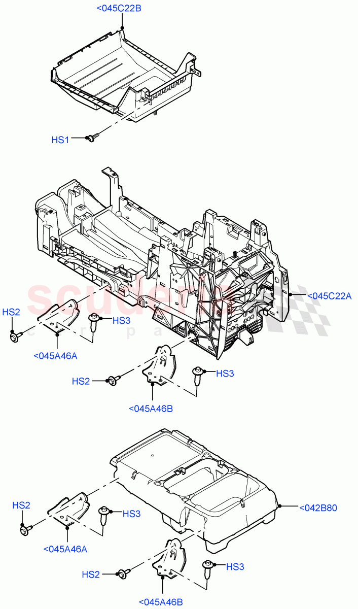 Console - Floor (Internal Components) of Land Rover Land Rover Defender (2020+) [5.0 OHC SGDI SC V8 Petrol]