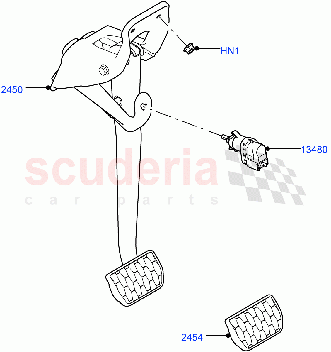 Brake And Clutch Controls ((V) TOLA999999) of Land Rover Land Rover Range Rover Velar (2017+) [5.0 OHC SGDI SC V8 Petrol]