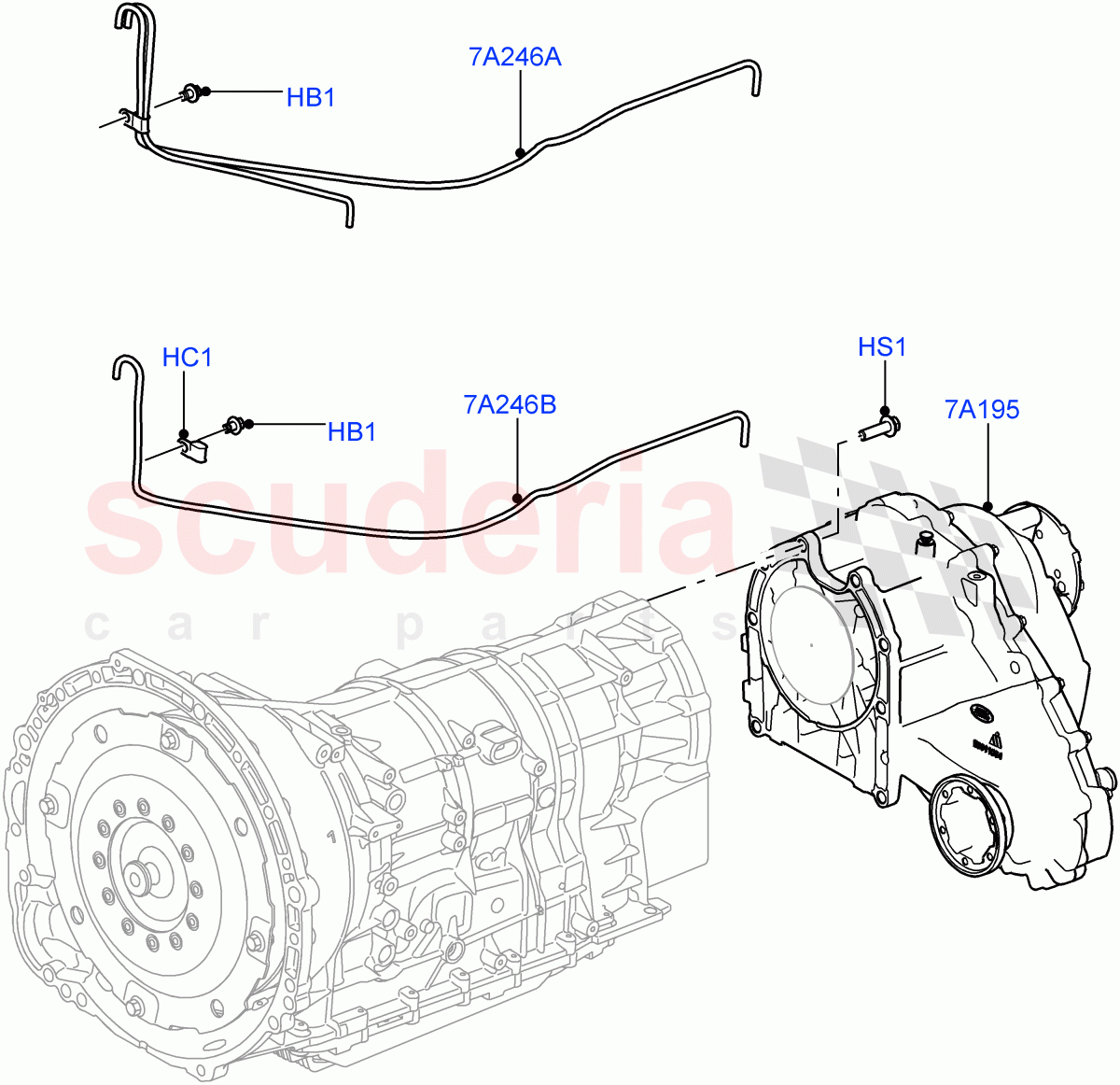 Transfer Drive Case (8 Speed Auto Trans ZF 8HP70 4WD, With 1 Speed Transfer Case, 8 Speed Auto Trans ZF 8HP45) ((V) FROMEA000001, (V) TOGA999999) of Land Rover Land Rover Range Rover (2012-2021) [3.0 DOHC GDI SC V6 Petrol]