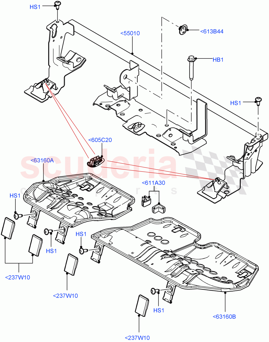 Rear Seat Base (Changsu (China), With 60/40 Split - Folding Rr Seat) ((V) FROMFG000001) of Land Rover Land Rover Discovery Sport (2015+) [2.0 Turbo Diesel]