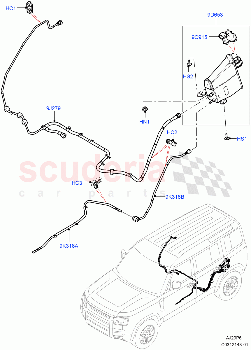 Carbon Canister (Nitra Plant Build) (3.0L AJ20P6 Petrol High, Pet Tank With Leak Det - Lrg Filter) ((V) FROMN2000001) of Land Rover Land Rover Defender (2020+) [3.0 I6 Turbo Petrol AJ20P6]