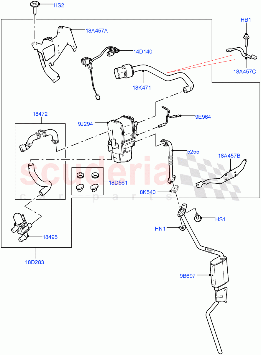 Auxiliary Fuel Fired Pre-Heater (2.0L AJ200P Hi PHEV, Fuel Fired Heater With Park Heat, With Fuel Fired Heater, Fuel Heater W/Pk Heat With Remote) of Land Rover Land Rover Defender (2020+) [2.0 Turbo Diesel]