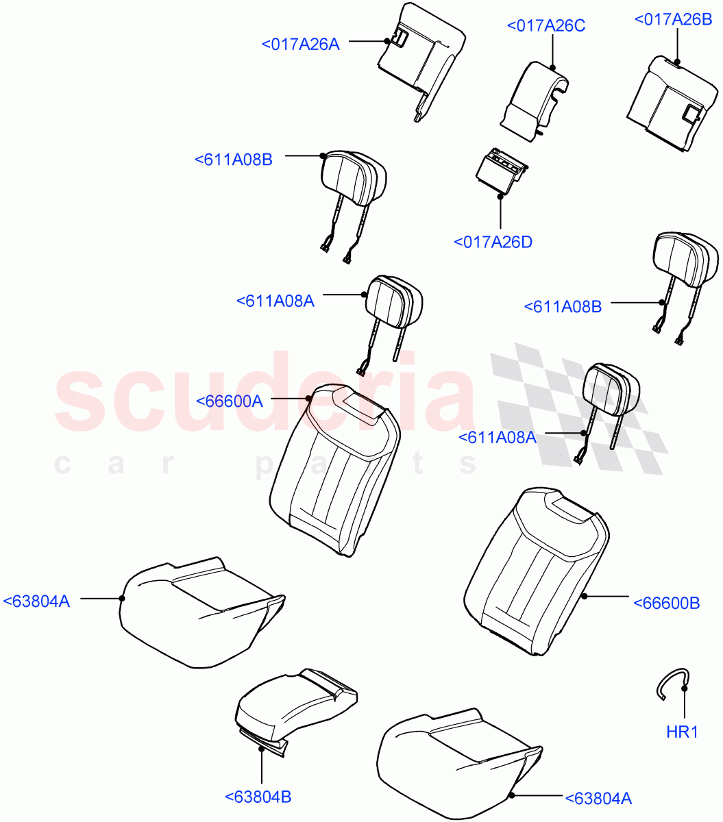 Rear Seat Covers (PU / Kvadrat, 40/20/40 Super Slouch Rear Seat) of Land Rover Land Rover Range Rover (2022+) [4.4 V8 Turbo Petrol NC10]