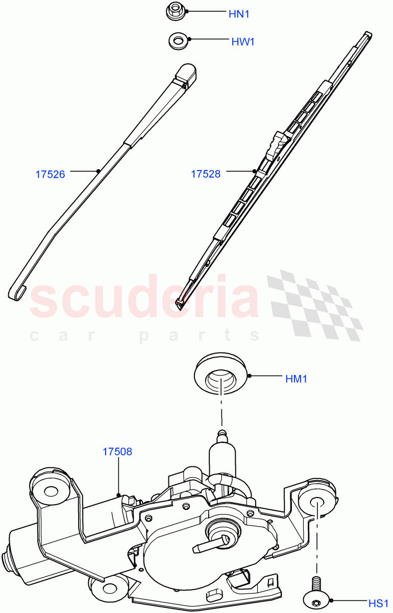 Rear Window Wiper And Washer ((V) FROMAA000001) of Land Rover Land Rover Range Rover (2010-2012) [5.0 OHC SGDI SC V8 Petrol]