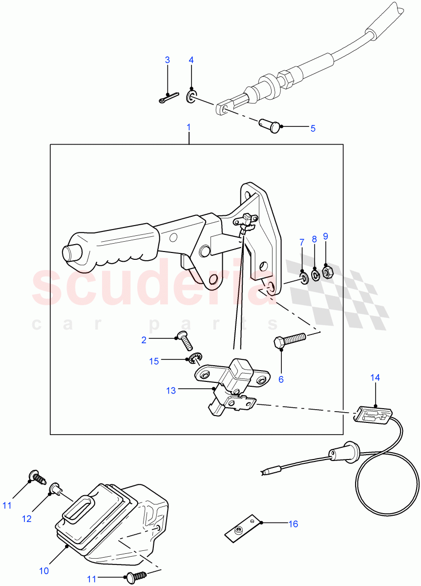 Handbrake Lever ((V) FROM7A000001) of Land Rover Land Rover Defender (2007-2016)