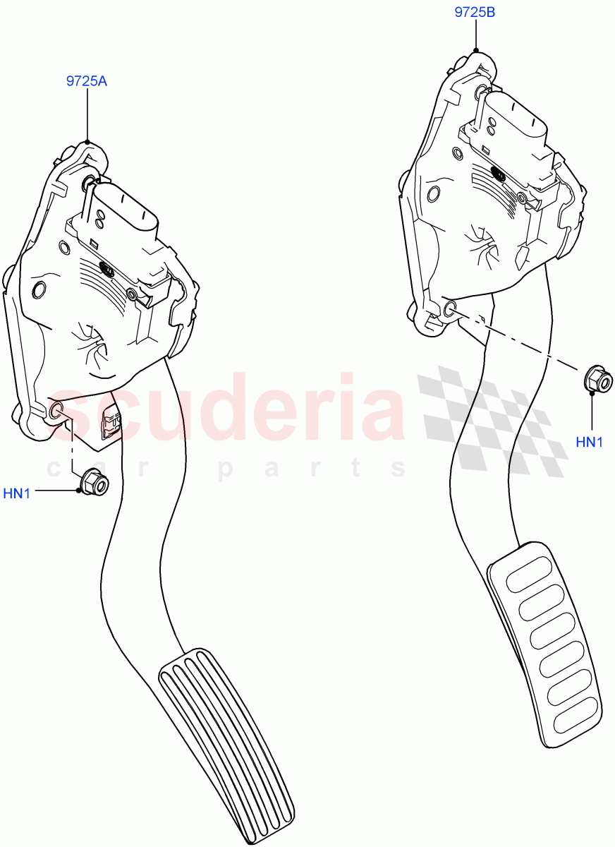 Accelerator/Injection Pump Controls (3.0L AJ20P6 Petrol High) ((V) FROMKA000001) of Land Rover Land Rover Range Rover (2012-2021) [3.0 I6 Turbo Petrol AJ20P6]