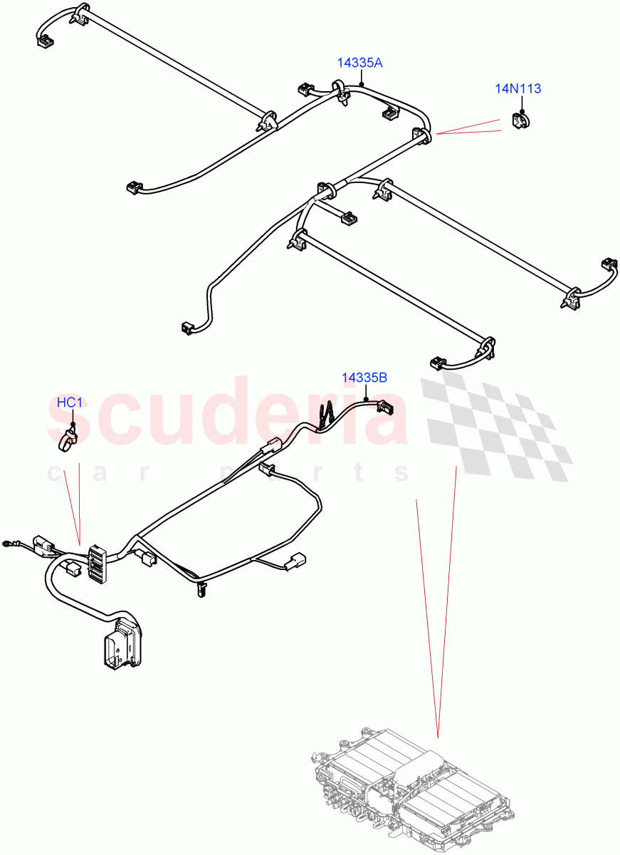 Hybrid Electrical Modules (Traction Battery Internal Wiring) (Changsu (China), Electric Engine Battery-PHEV) ((V) FROMKG446857) of Land Rover Land Rover Discovery Sport (2015+) [2.2 Single Turbo Diesel]