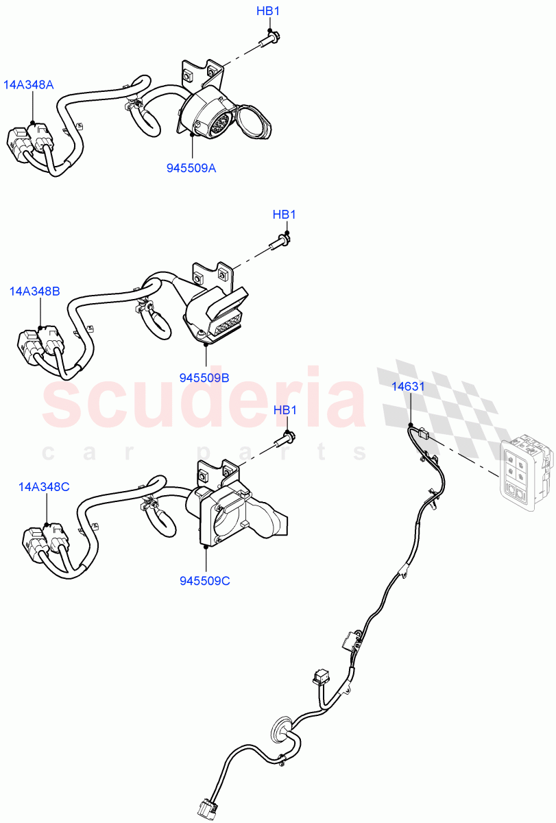 Electrical Wiring - Body And Rear (Towing) of Land Rover Land Rover Range Rover (2012-2021) [2.0 Turbo Petrol AJ200P]