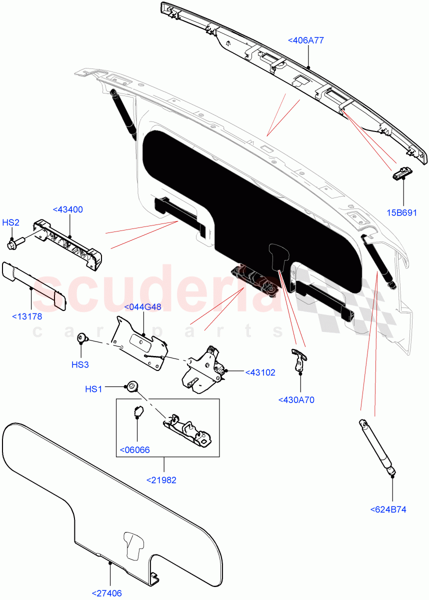 Luggage Compartment Door (2 Door Convertible, Halewood (UK)) of Land Rover Land Rover Range Rover Evoque (2012-2018) [2.0 Turbo Petrol AJ200P]