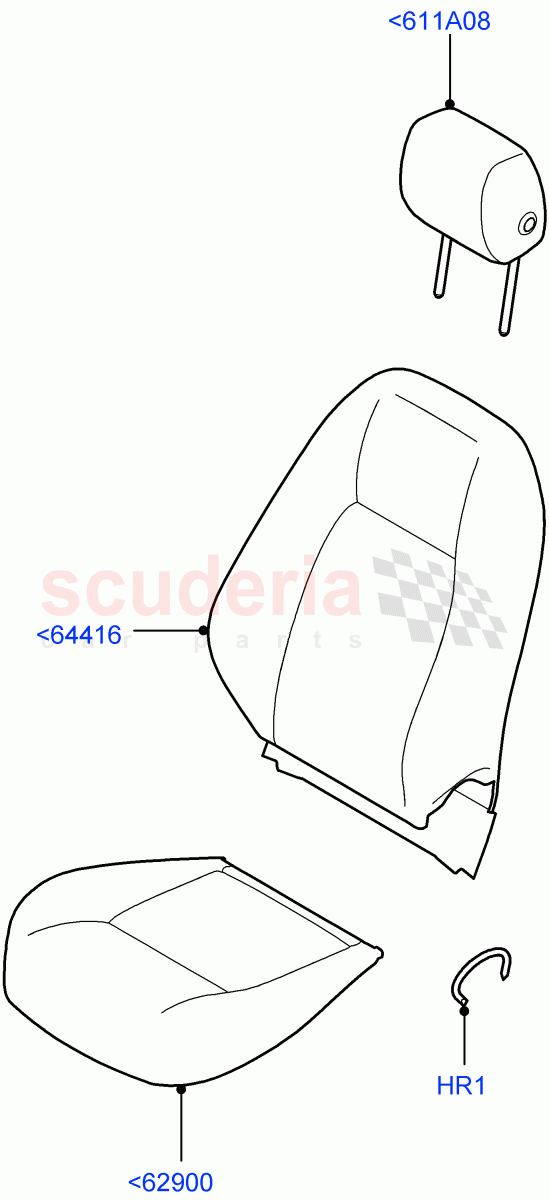 Front Seat Covers (Grained Cloth, Itatiaia (Brazil)) ((V) FROMGT000001) of Land Rover Land Rover Discovery Sport (2015+) [1.5 I3 Turbo Petrol AJ20P3]