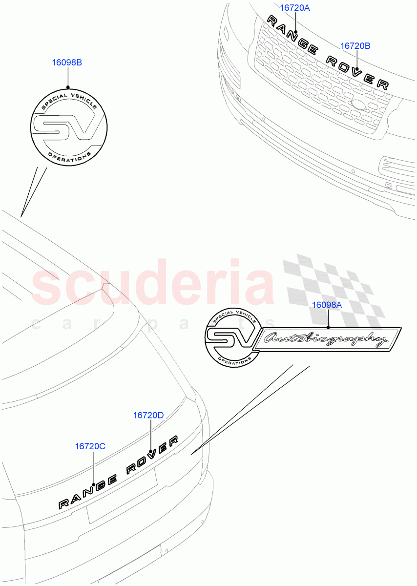 Name Plates (Autobiography Black / SV Autobiography) (Limited Package, Less Version Package) ((V) FROMGA000001) of Land Rover Land Rover Range Rover (2012-2021) [3.0 I6 Turbo Petrol AJ20P6]