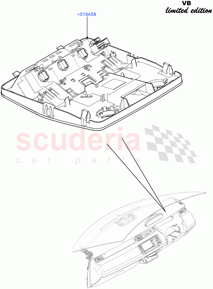 Console - Overhead (Victoria Beckham Limited Edition, Halewood (UK)) of Land Rover Land Rover Range Rover Evoque (2012-2018) [2.0 Turbo Petrol AJ200P]