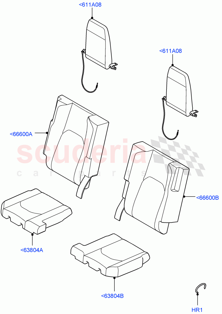 Rear Seat Covers (Taurus Leather, With 3rd Row Double Seat) ((V) FROMP2000001) of Land Rover Land Rover Defender (2020+) [2.0 Turbo Diesel]
