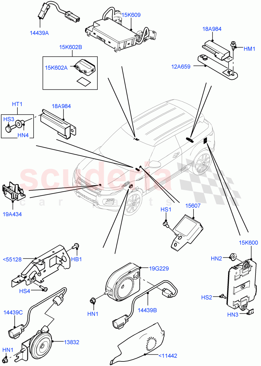 Anti-Theft Alarm Systems (Halewood (UK)) of Land Rover Land Rover Range Rover Evoque (2012-2018) [2.0 Turbo Petrol AJ200P]