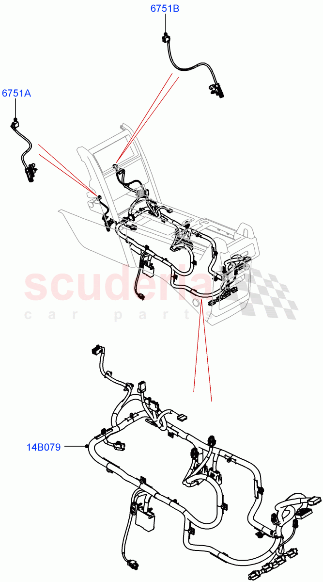 Center Console Harness (Nitra Plant Build) ((V) FROMM2000001) of Land Rover Land Rover Discovery 5 (2017+) [2.0 Turbo Diesel]