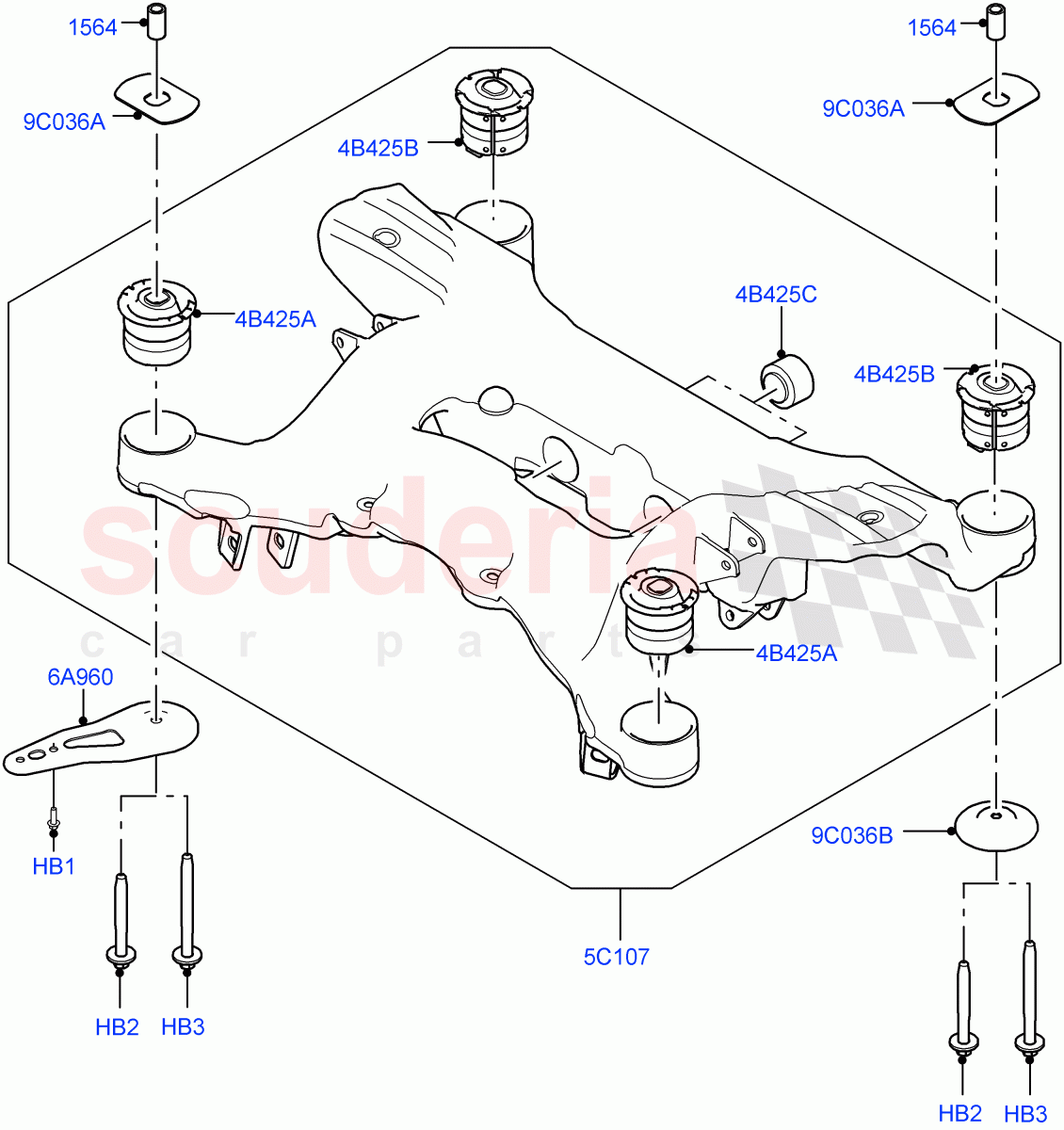 Rear Cross Member & Stabilizer Bar (Crossmember) of Land Rover Land Rover Range Rover (2012-2021) [2.0 Turbo Petrol GTDI]