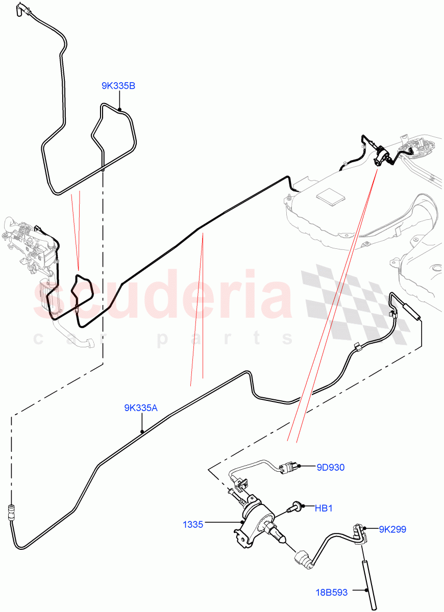 Auxiliary Fuel Fired Pre-Heater (Heater Fuel Supply) (With Fuel Fired Heater) ((V) TOHA999999) of Land Rover Land Rover Range Rover (2012-2021) [3.0 DOHC GDI SC V6 Petrol]