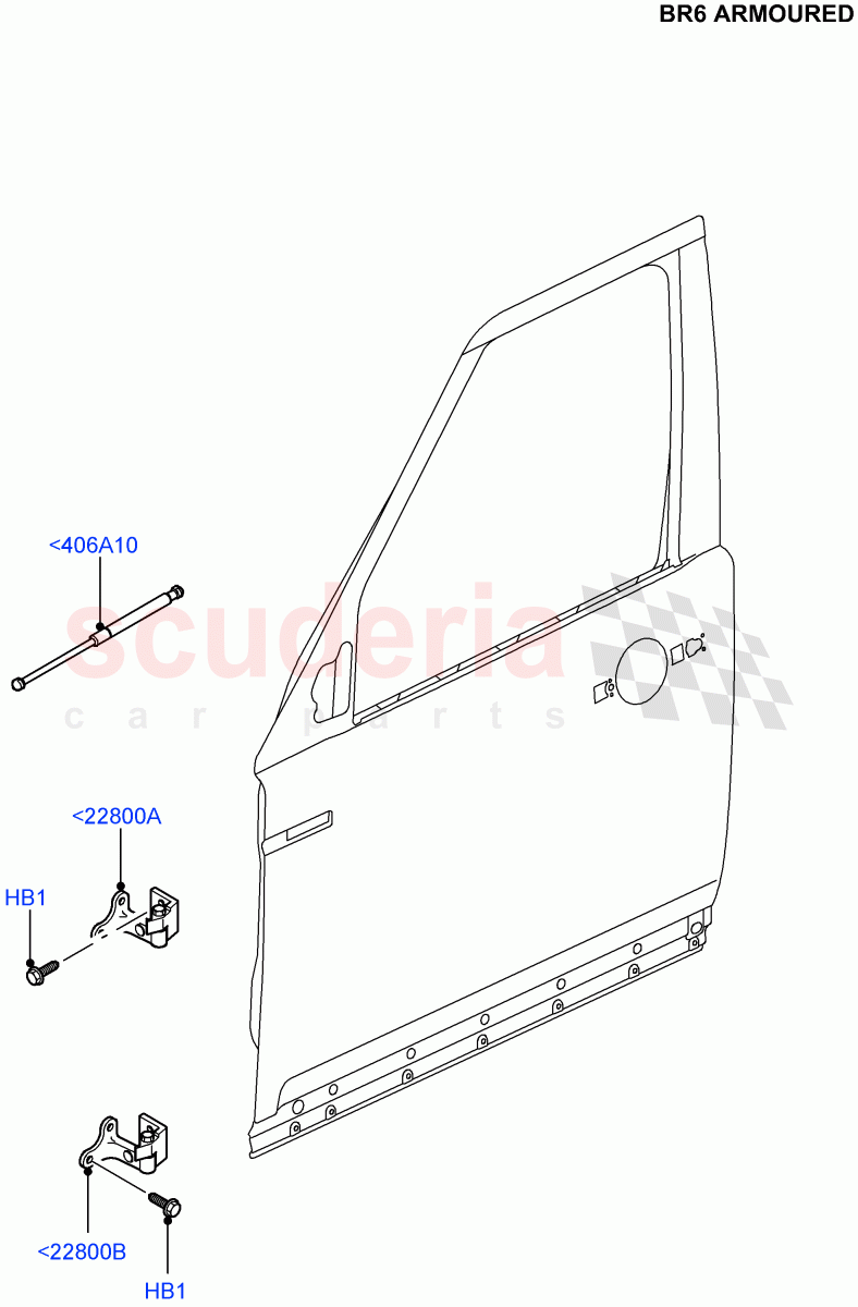 Front Doors, Hinges & Weatherstrips (With B6 Level Armouring) ((V) FROMAA000001) of Land Rover Land Rover Discovery 4 (2010-2016) [5.0 OHC SGDI NA V8 Petrol]