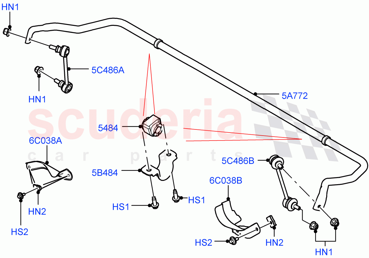 Rear Cross Member & Stabilizer Bar (Stabilizer Bar) (Halewood (UK)) ((V) TOKH999999) of Land Rover Land Rover Discovery Sport (2015+) [2.0 Turbo Diesel]