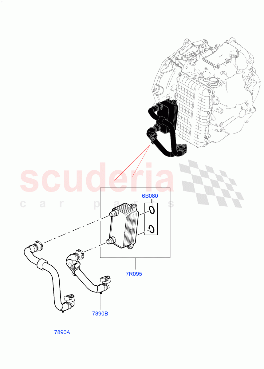 Transmission Cooling Systems (2.0L AJ20P4 Petrol High PTA, 9 Speed Auto Trans 9HP50, Halewood (UK), Active Tranmission Warming, 2.0L AJ20P4 Petrol Mid PTA) of Land Rover Land Rover Discovery Sport (2015+) [1.5 I3 Turbo Petrol AJ20P3]