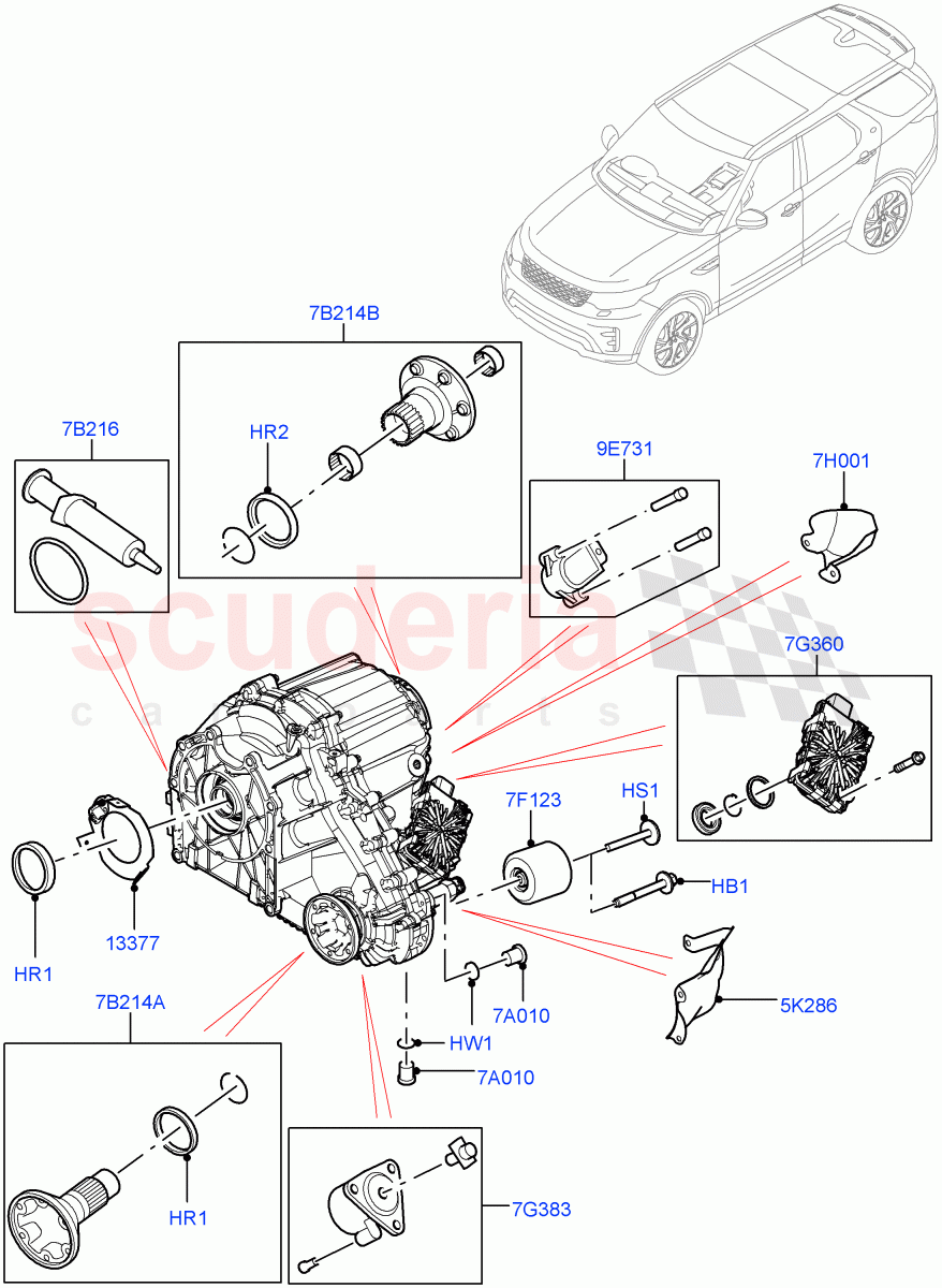 Transfer Drive Components (Solihull Plant Build) (With 2 Spd Trans Case With Ctl Trac) ((V) FROMHA000001) of Land Rover Land Rover Range Rover Sport (2014+) [3.0 I6 Turbo Diesel AJ20D6]