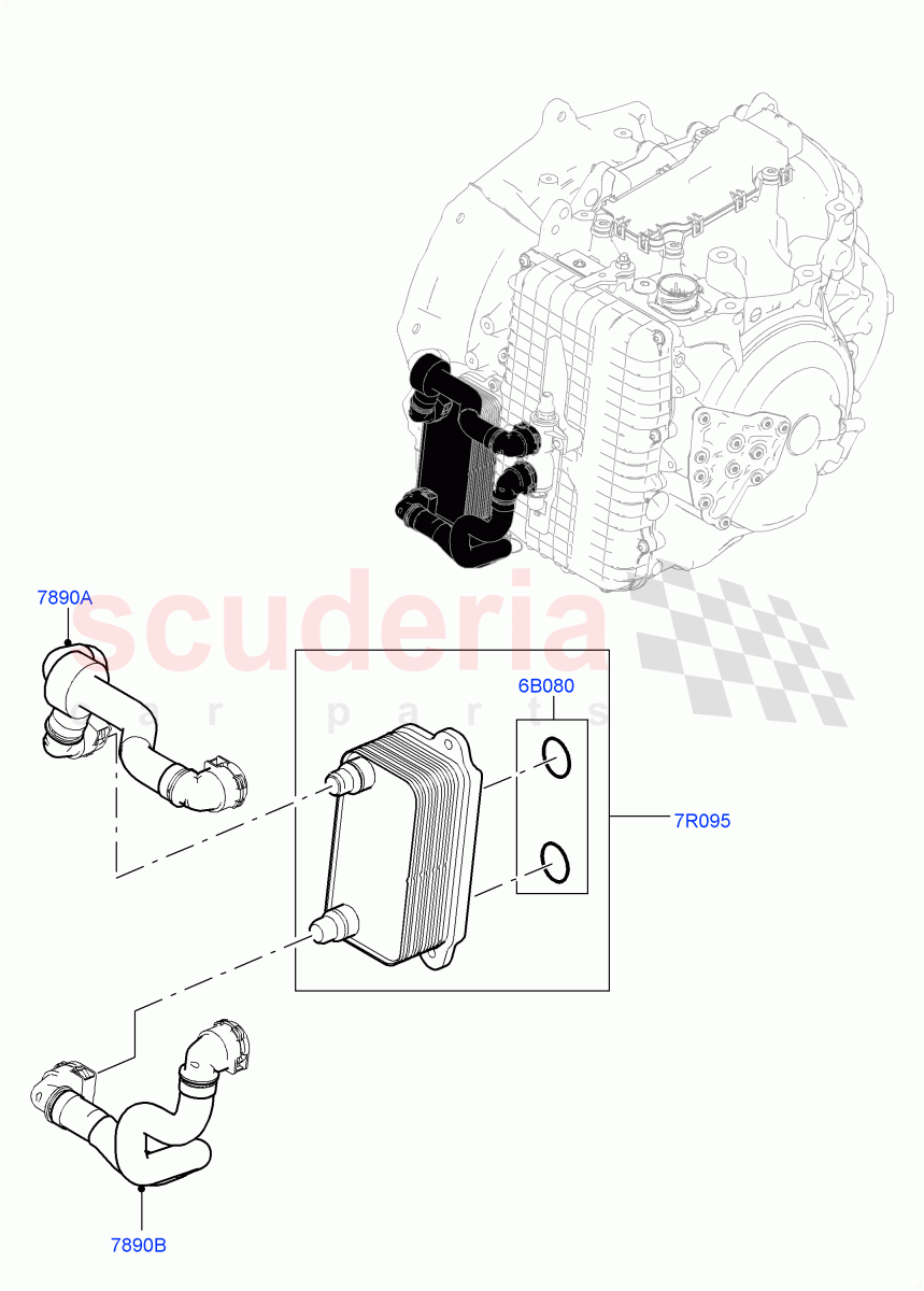 Transmission Cooling Systems (2.0L I4 Mid DOHC AJ200 Petrol, 9 Speed Auto AWD, Active Tranmission Warming, 2.0L I4 High DOHC AJ200 Petrol) ((V) FROMJH000001) of Land Rover Land Rover Discovery Sport (2015+) [2.0 Turbo Petrol GTDI]