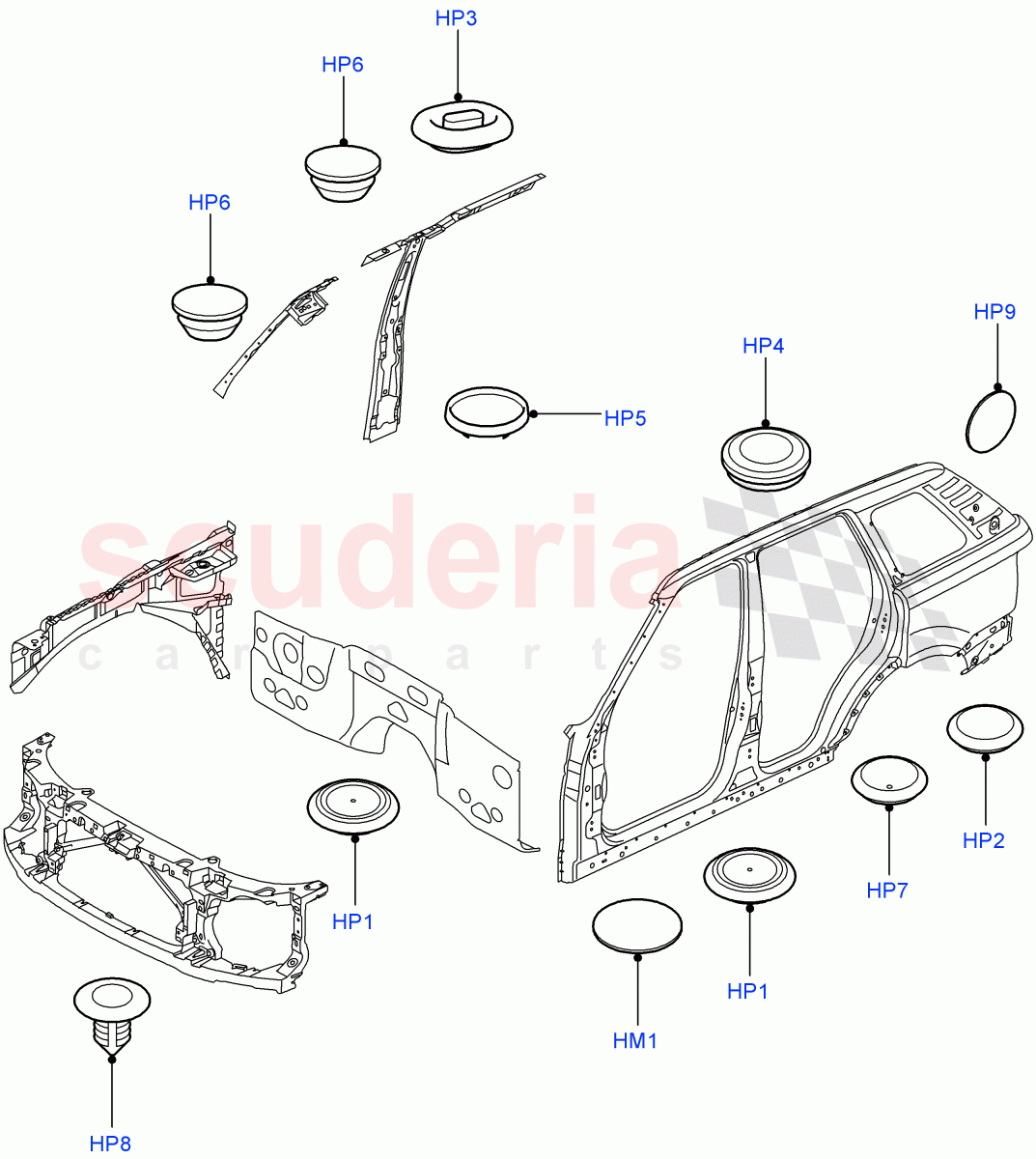 Plugs - Body (Front) ((V) TO9A999999) of Land Rover Land Rover Range Rover Sport (2005-2009) [2.7 Diesel V6]