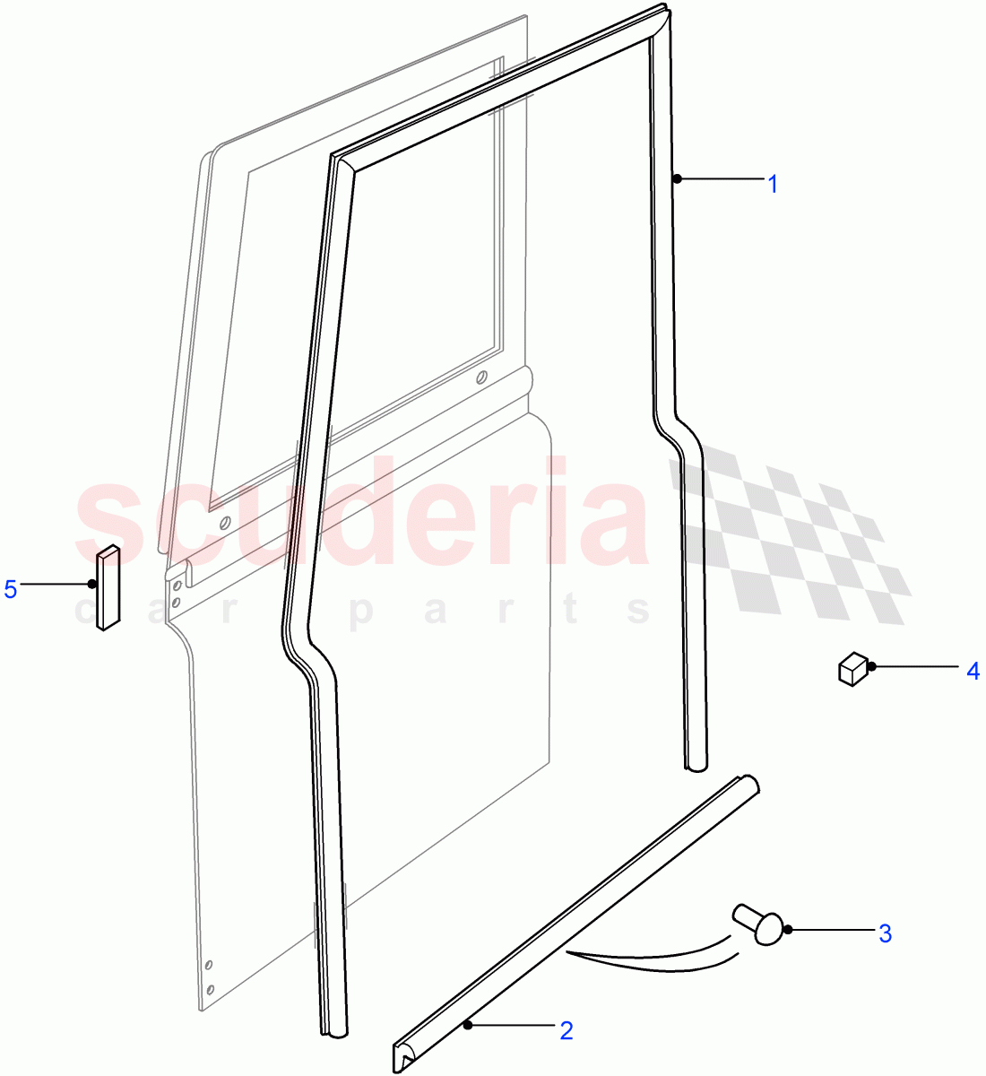 Front Door Seals ((V) FROM7A000001) of Land Rover Land Rover Defender (2007-2016)